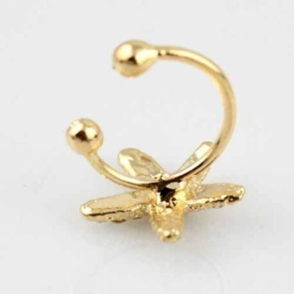 1Pc Rhinestone Starfish Single Ear Cuff Earring - Picture 2 of 5
